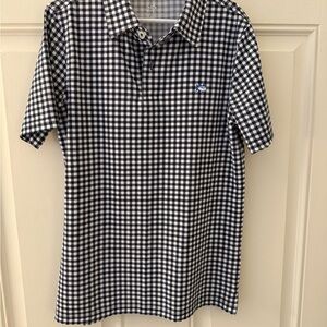 Southern Tide Navy and White Checkered Kids Polo